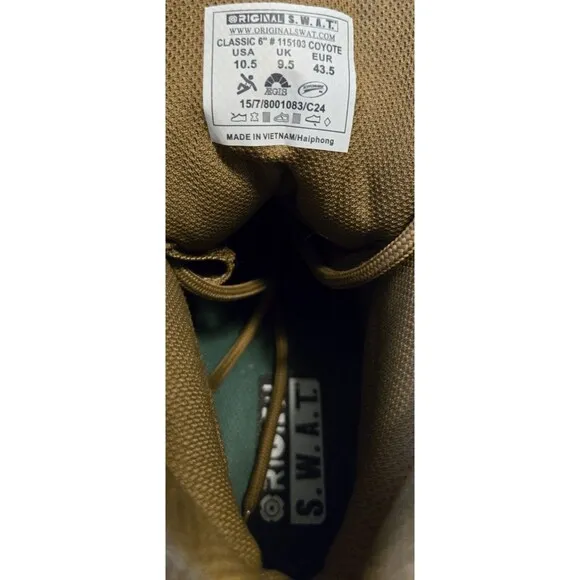 Original S.W.A.T.® 115103 Classic 6&quot; Tactical Boots Size 10.5