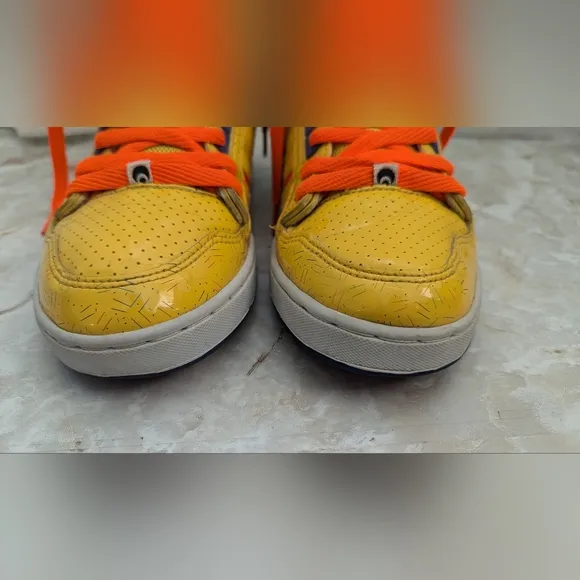 Osiris Woman's Neon Yellow Orange Blue High-Top Skate Shoes NYC Size 10