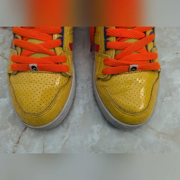 Osiris Woman's Neon Yellow Orange Blue High-Top Skate Shoes NYC Size 10