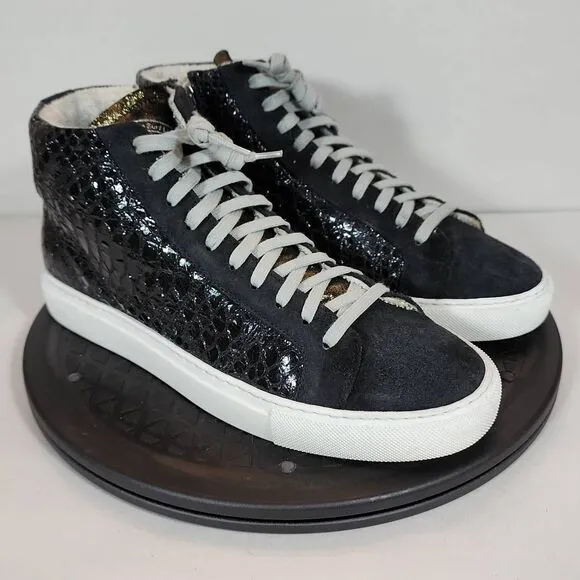 P448 F9 Star Black skate shoes reptile embossed Women's Size 9US / 39 EU