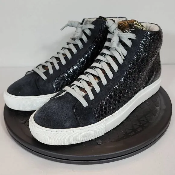 P448 F9 Star Black skate shoes reptile embossed Women's Size 9US / 39 EU