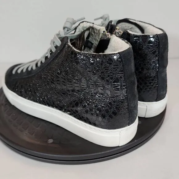 P448 F9 Star Black skate shoes reptile embossed Women's Size 9US / 39 EU