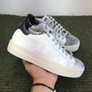 P448 Jack White Leather Low Top Womens 37 Sz 6.5-7 Shoes Lace Up Casual Sneaker