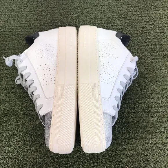 P448 Jack White Leather Low Top Womens 37 Sz 6.5-7 Shoes Lace Up Casual Sneaker