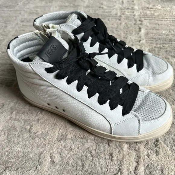 P448 Skate Hammer Sneaker Womens High Tops White black Sz 41
