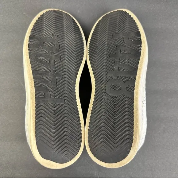 P448 Sneakers 38 White Lace Up Striped Womens Comfort Shoes US 7.5-8
