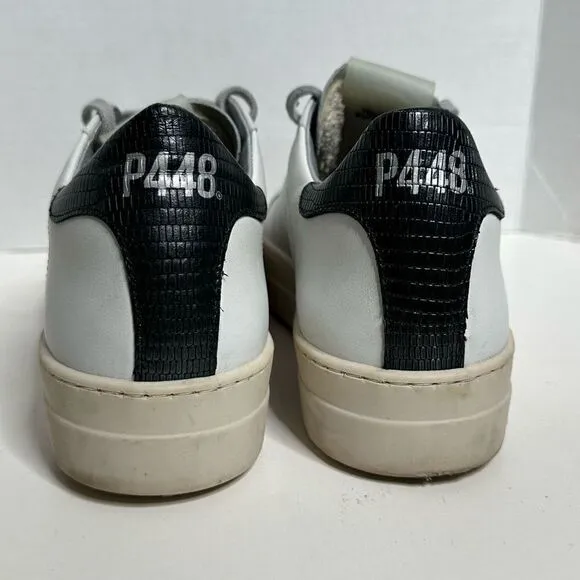 P448 White Gray Perforated Skate Tennis Shoes size 41