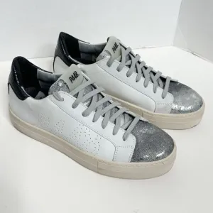 P448 White Gray Perforated Skate Tennis Shoes size 41