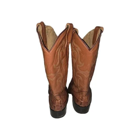 Pastizal Brown crocodile Leather Boots Mexico Mens Sz 6.5 women's 8.5 eur 39