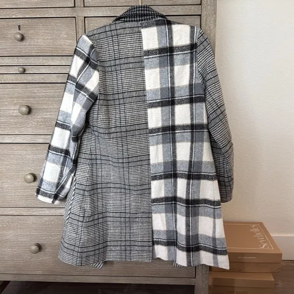 Patchwork Plaid Coat