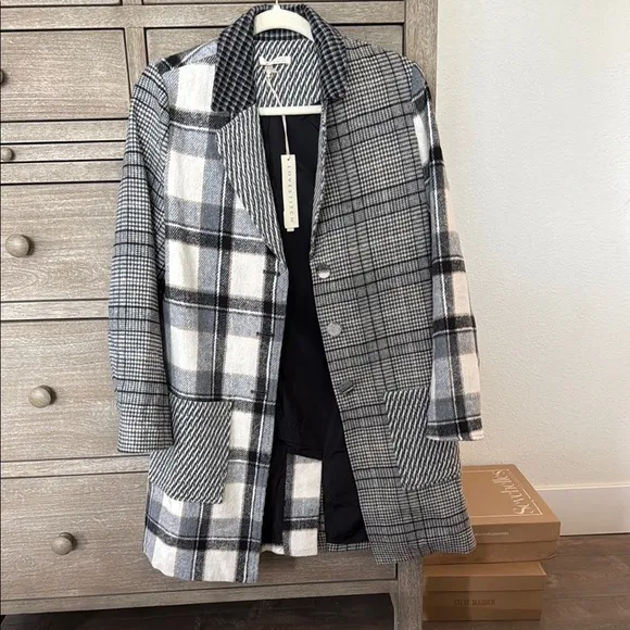 Patchwork Plaid Coat