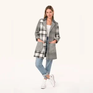Patchwork Plaid Coat