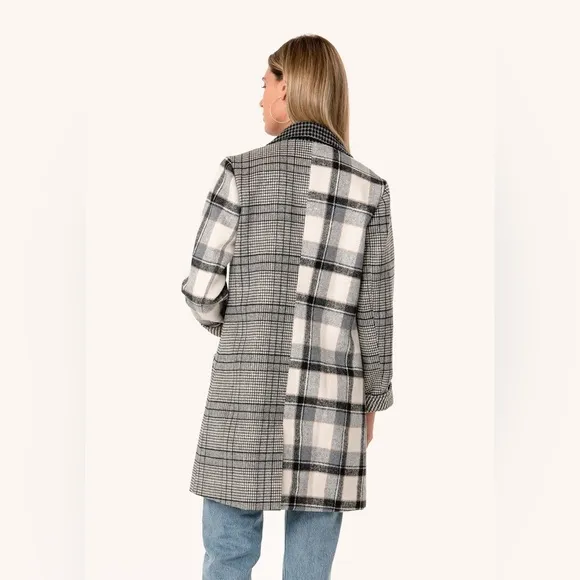 Patchwork Plaid Coat