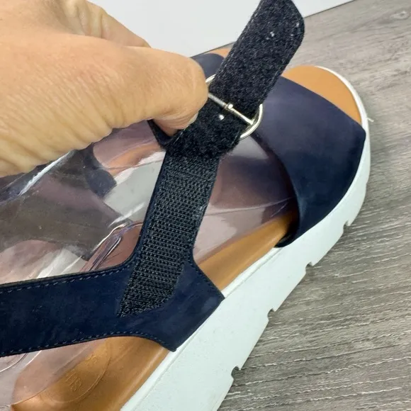 Paul Green Sandeletts wedge Navy Platform Sandals US8/UK5.5 $309