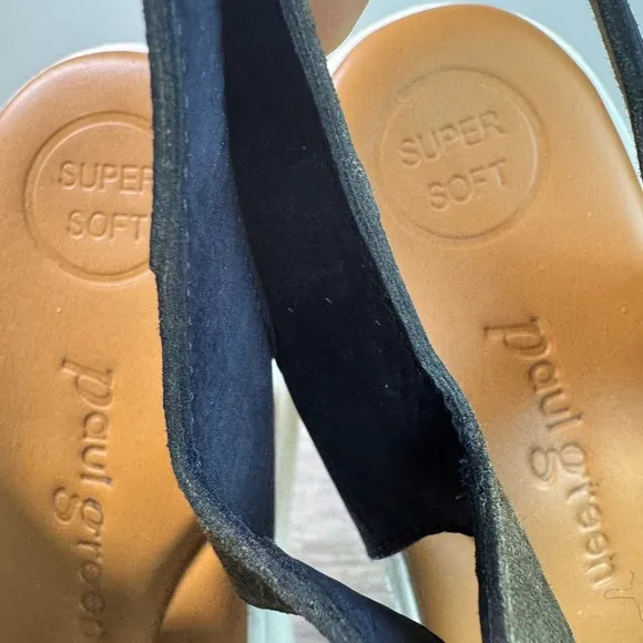 Paul Green Sandeletts wedge Navy Platform Sandals US8/UK5.5 $309