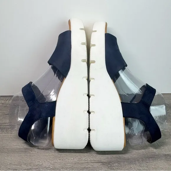 Paul Green Sandeletts wedge Navy Platform Sandals US8/UK5.5 $309