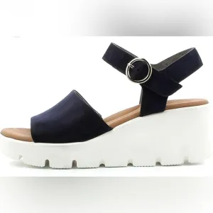 Paul Green Sandeletts wedge Navy Platform Sandals US8/UK5.5 $309