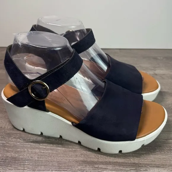 Paul Green Sandeletts wedge Navy Platform Sandals US8/UK5.5 $309