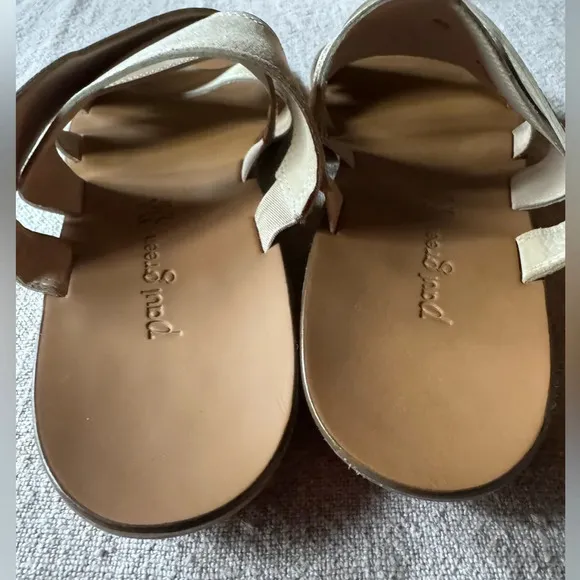 Paul Green Venice champagne metallic leather sandals US size 9