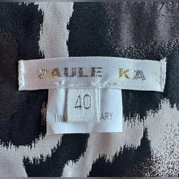 PAULE KA 40 US 6 Animal Print Belted Lined Dress Vintage Designer Leopard print