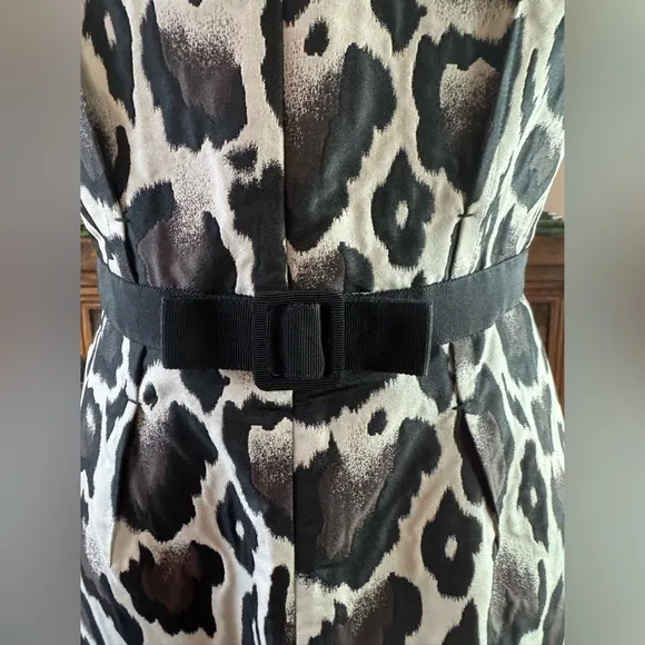 PAULE KA 40 US 6 Animal Print Belted Lined Dress Vintage Designer Leopard print