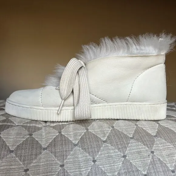 Pedro Garcia Parley Ice Churra Fur Lined Lace Up Slipper Ankle Bootie EU 38 US 8
