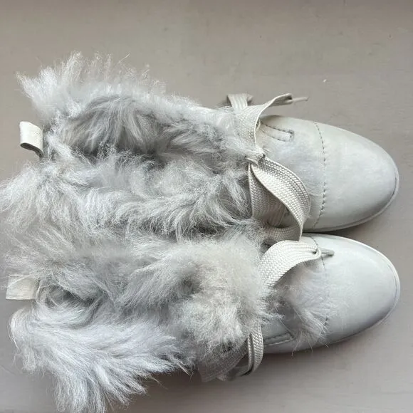 Pedro Garcia Parley Ice Churra Fur Lined Lace Up Slipper Ankle Bootie EU 38 US 8