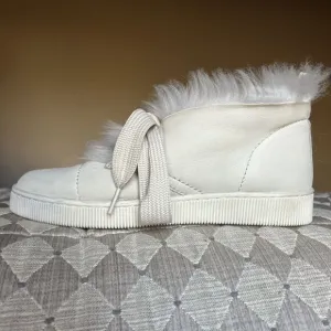 Pedro Garcia Parley Ice Churra Fur Lined Lace Up Slipper Ankle Bootie EU 38 US 8