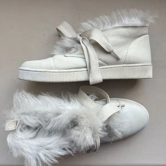 Pedro Garcia Parley Ice Churra Fur Lined Lace Up Slipper Ankle Bootie EU 38 US 8