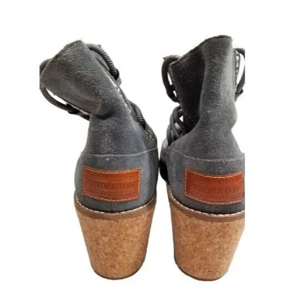 Pendleton Islegate Women’s Wedge Steel Gray Boots Brand New Size 9.5 NWOT Cork