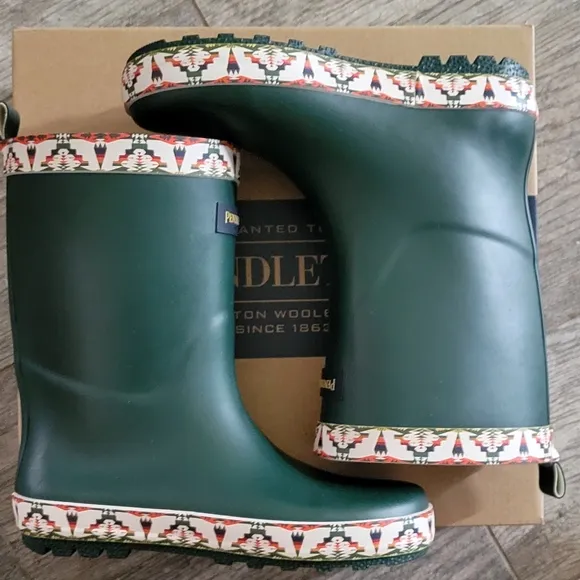 Pendleton TUCSON Mid Boot Outdoor Rain Boots Green Native American Inspired NIB