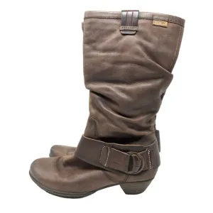Pikolino Women's size 37 US 6.5-7 Brown Leather Comfort Boots Slouchy Harness