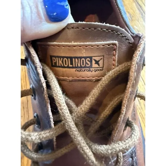 Pikolinos Brown Leather Lace Up Oxford Comfort Shoes Size 45 EUC