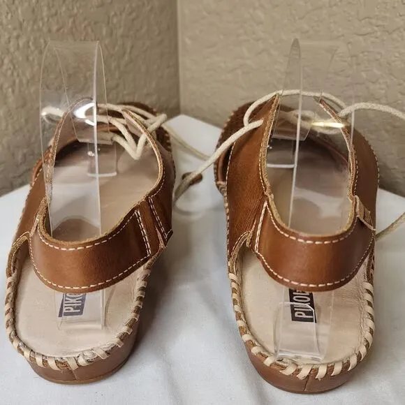Pikolinos - Puerto Vallarta Tie Women's Sling Back Ankle Strap Wedge Sandals, 38