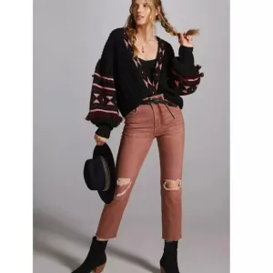 PILCRO ANTHROPOLOGIE EARTHCOLORS VINTAGE STRAIGHT JEAN HIGH RISE SIZE 29 EUC