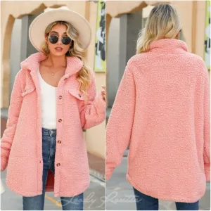 Pink Button Down Coat