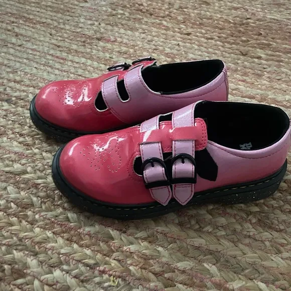 Pink dr. Marten Kids Shoes with Buckle Straps