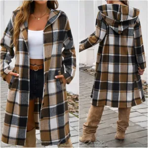 Plaid Whisper Hooded Coat