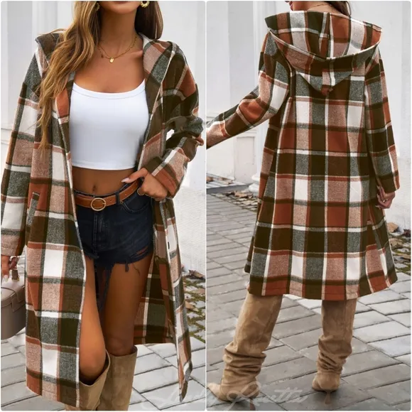 Plaid Whisper Hooded Coat