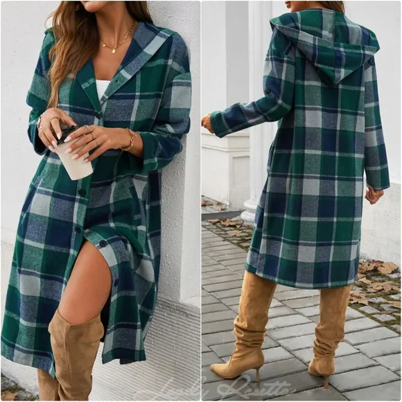 Plaid Whisper Hooded Coat