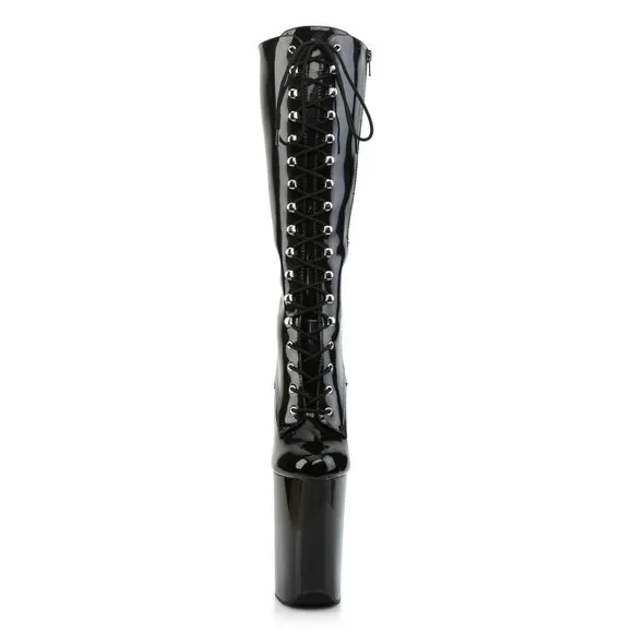 Platform Lace Up High Heel Boots