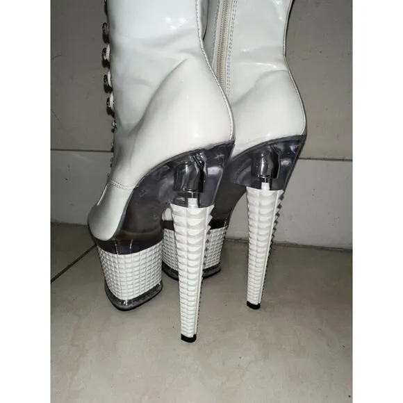 Pleaser Platform Boots SPECTATOR-1021 Front Lace Ankle High Dancer Boots Sz 7