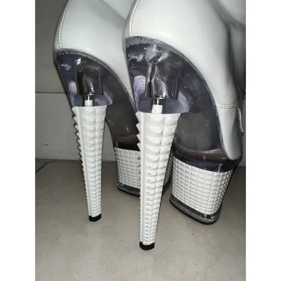 Pleaser Platform Boots SPECTATOR-1021 Front Lace Ankle High Dancer Boots Sz 7