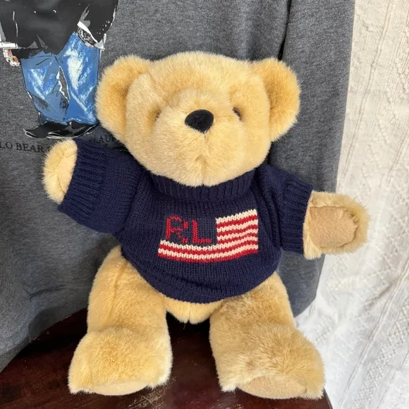 Polo Bear Fleece Hoodie Ralph Lauren   VTG bear