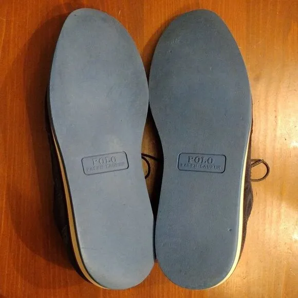 Polo Ralph Lauren &quot;Johnsly' Blue Suede Brogue Wingtip Oxfords, Size 9.5 D
