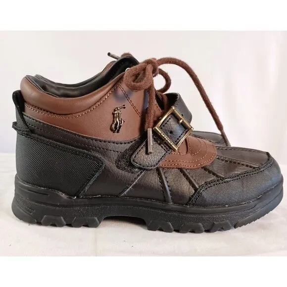 POLO RALPH LAUREN Boy's Dover Boot Chocolate Leather size 3