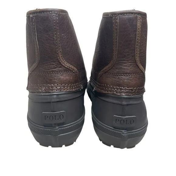 Polo Ralph Lauren Claus Lace Up Mens‎ Sherpa Lined Duck Boots Brown Size 9