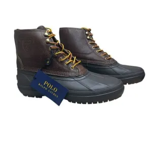 Polo Ralph Lauren Claus Lace Up Mens‎ Sherpa Lined Duck Boots Brown Size 9
