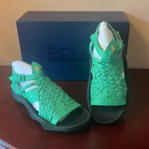 Polo Ralph Lauren Huarache TCH-SK-ATH Green Leather Sandals