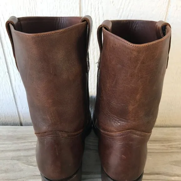 Polo Ralph Lauren Mens Brown Leather Western Wellington Hunting Work Boots 10 D